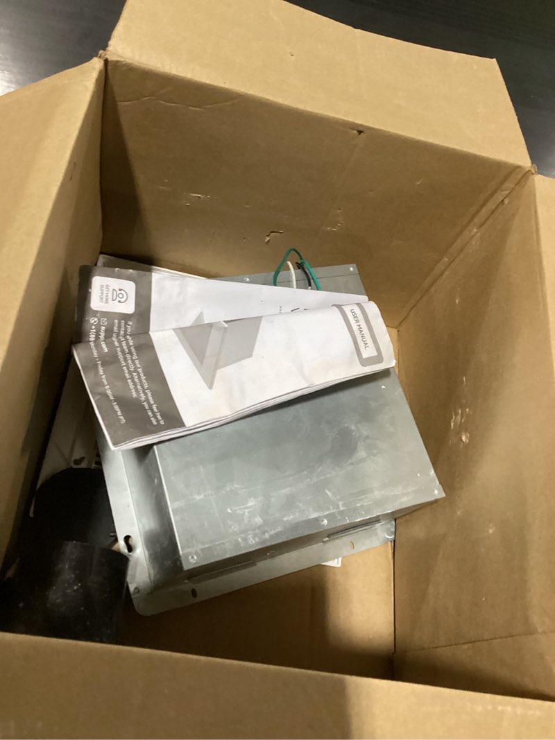Condition photo showing As Is for amico bathroom exhaust fan, 1.0 sones, 110 cfm, low noise, household bath ventilation fans, ceiling mounted, no attic access needed, ceiling opening 9.4''x9.4''- etl & fcc certified