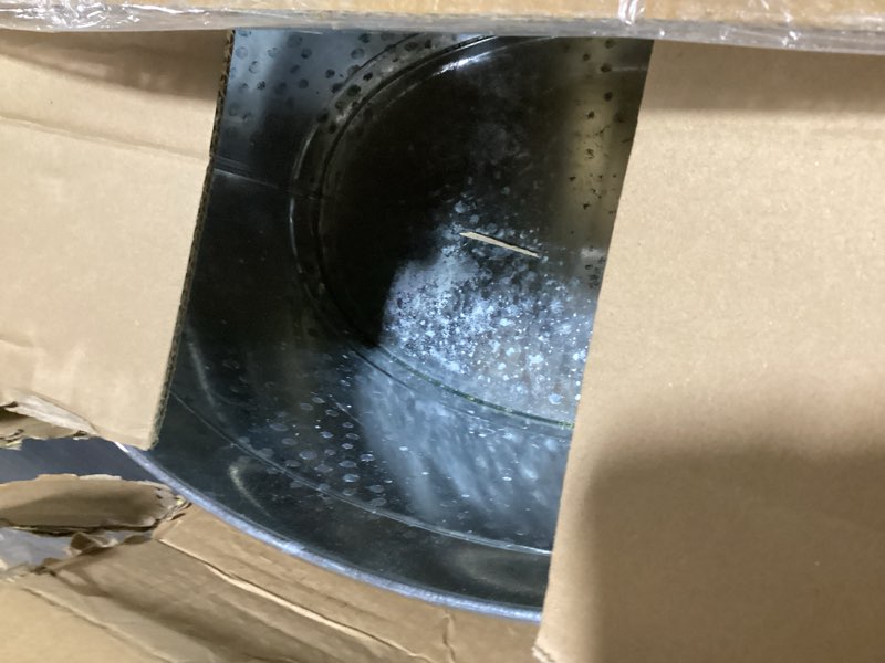 Condition photo showing As Is for Large 6-Gallon Galvanized Tin Beverage Tub, 20x14x10 inches (Pack of 2)