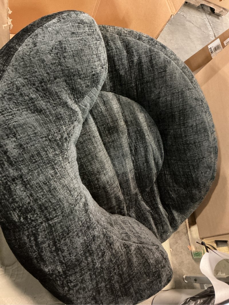 Condition photo showing Good Condition for (No pillows)MOONMISS Chenille Upholstered Durable Comfort Lounger Bean Bag Lazy Sofa-Black