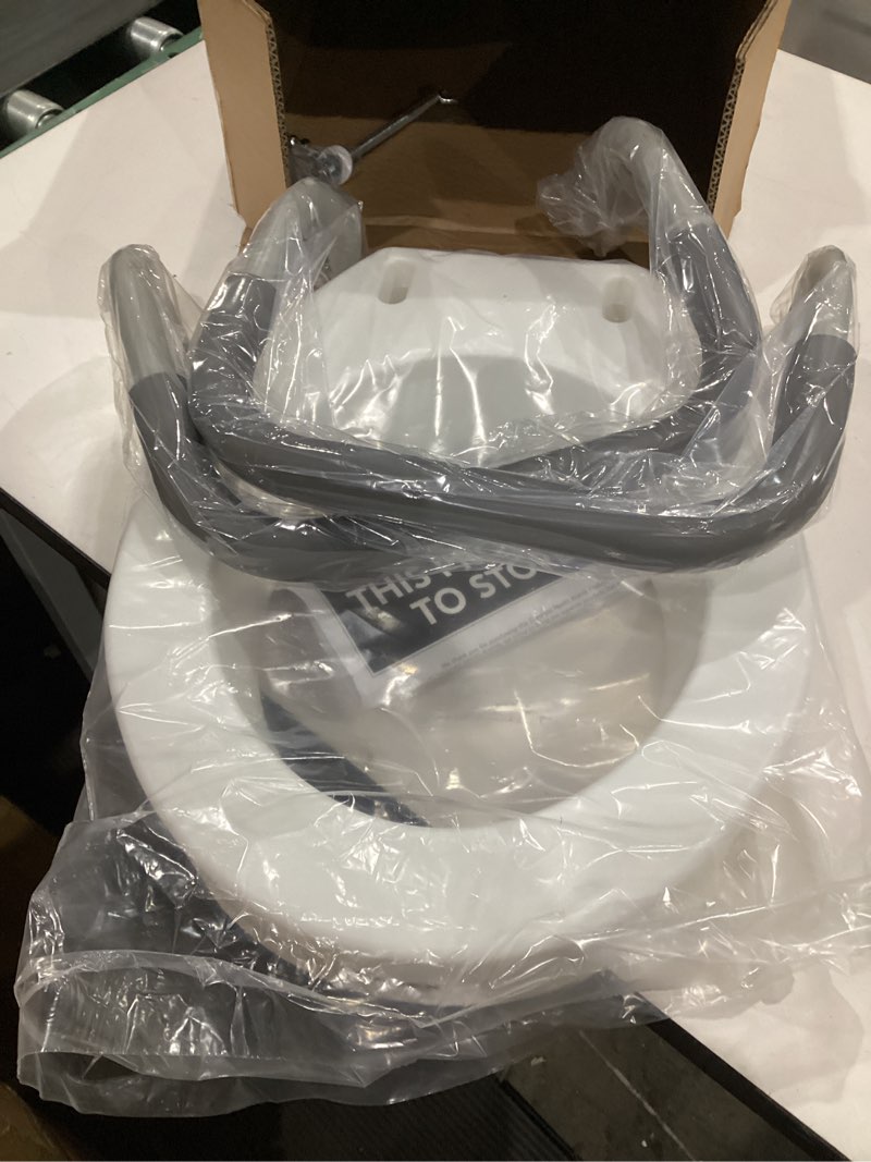 Condition photo showing Good Condition for carex 4.5 inch raised toilet seat with arms, supports up to 300 lbs. capacity, elevating and raising toilet seat riser for elderly and handicap, padded armrests for support, white