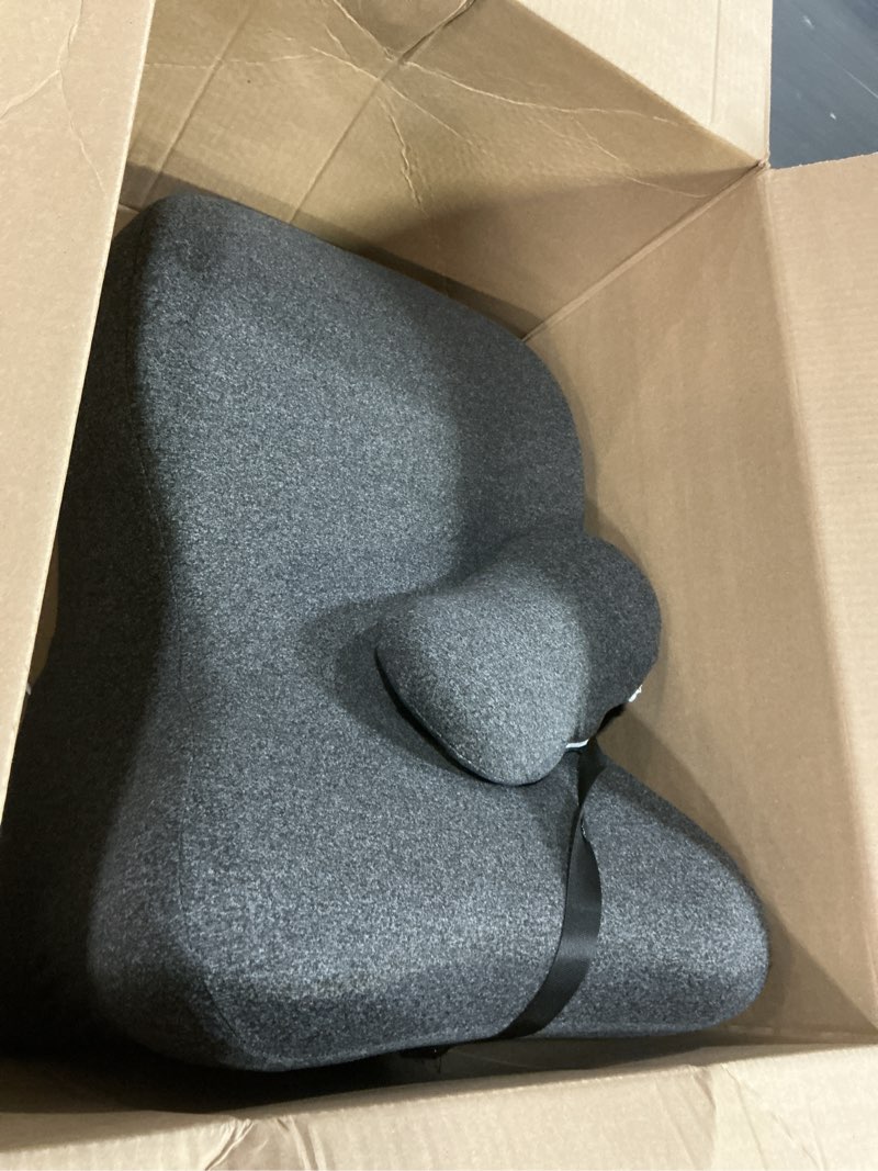 Condition photo showing As Is for ergonomic wedge prone pillow,multi-functional memory foam bed pillow,reading pillow,ideal for bed breaks,sitting up,back support,sleeping,anti snoring,back and leg pain relief black