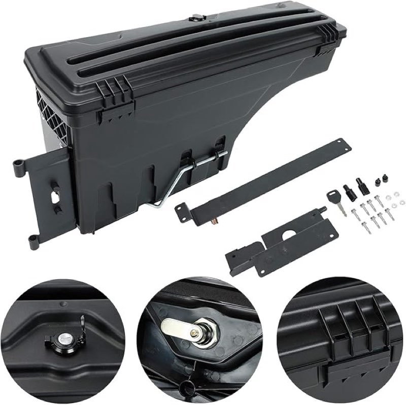 lucasng truck bed storage box tool box compatible with chevy colorado gmc canyon 2015-2020 rear right passenger side lockable storage box replaces sc103p