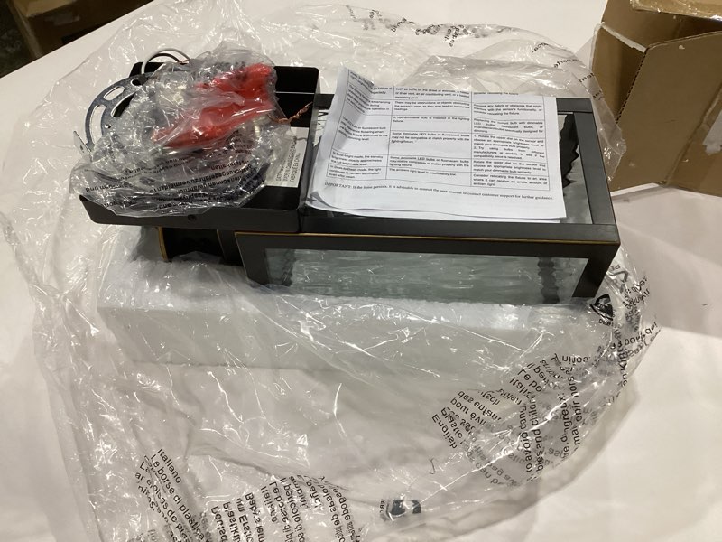 Condition photo showing Good Condition for 11.6" motion sensor outdoor wall lights, waterproof exterior lighting fixtures with water-rippled glass, bronze modern outside wall sconce lanterns for house, porch, garage, patio, bulbs not included bronze 11.6 inch