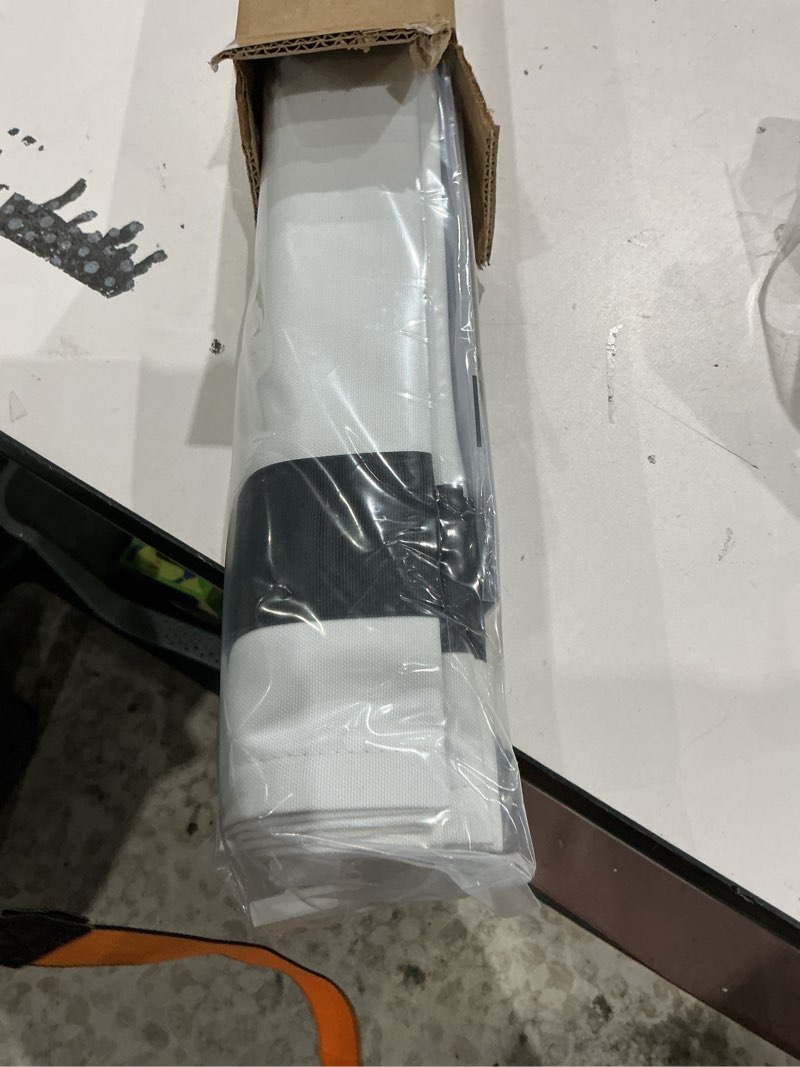 Condition photo showing New/Like New for lazblinds no tools no drill cordless roman shades for windows, blackout thermal insulated uv blocking window blinds, room darkening fabric blinds for indoor windows, 29'' w x 64'' h, white-black white-black (blackout) 29" w x 64" h