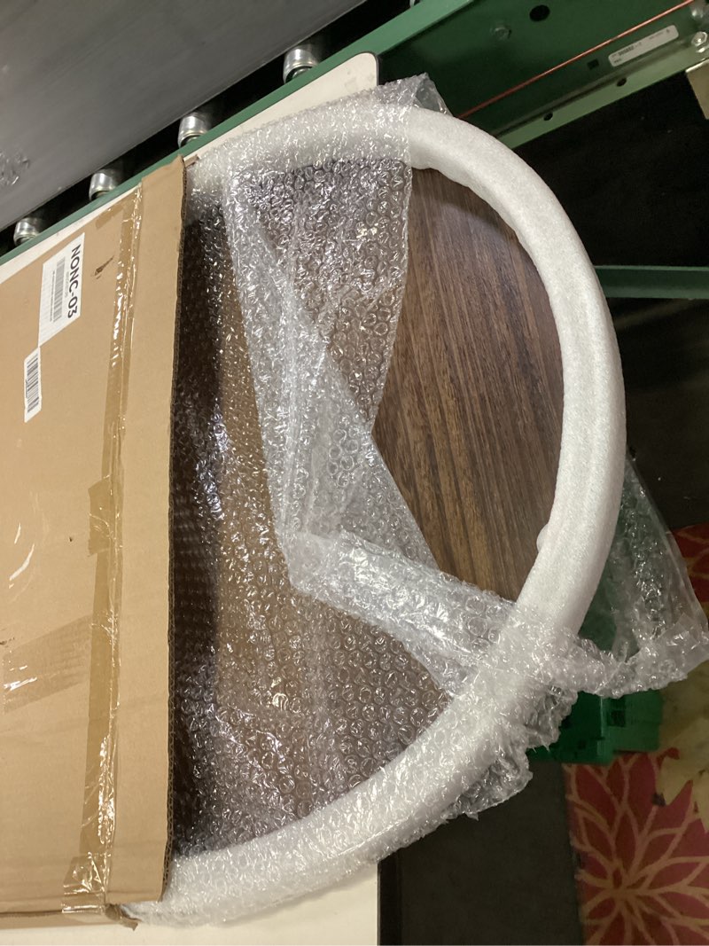 Condition photo showing New/Like New for Round Wood Ottoman Serving Tray 24" - Rustic Wooden Table Tray for Farmhouse Decorative Oversized Coffee Table Trays Living Room Kitchen Counter Breakfast Brown 24"-Round Brown