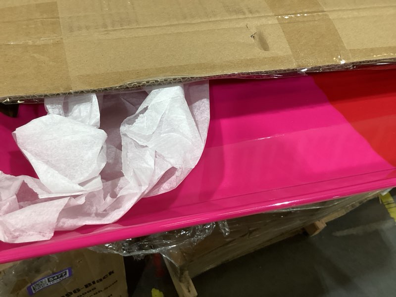 Condition photo showing New/Like New for melamine serving tray with handles, chip and break resistant, durable and kid-friendly food tray for indoor and outdoor, dishwasher safe (fuchsia/red) orange/salmon