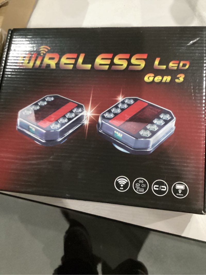 Condition photo showing New/Like New for magnetic wireless trailer lights, 2.4ghz rechargeable led tow lights kit with ip67 waterproof, all-in-one brake turn signal tail lights for truck trailer rv boat camper
