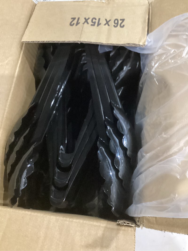 Condition photo showing Good Condition for 36 PCS Disposable Serving Utensils for Party - 12 Set Including Black Plastic Spoons, Tongs and Forks