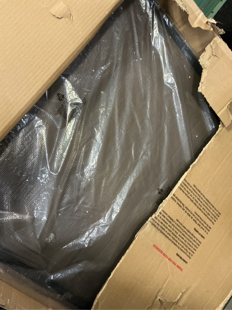 Condition photo showing As Is for Pilgrim Home and Hearth 18287 Forged Iron Single Panel Fireplace Screen 44?W x 33?H, 25 lbs Matte Black 44" W x 33" H