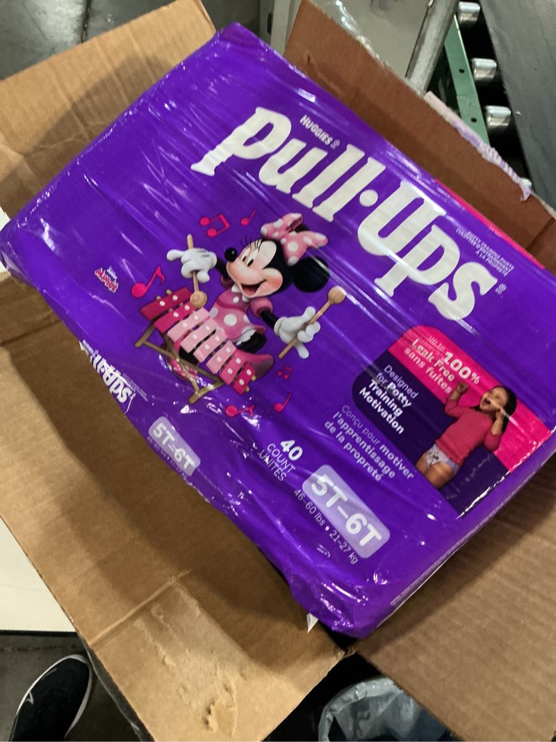 Condition photo showing New/Like New for pull-ups girls' potty training pants, size 5t-6t training underwear (46+ lbs), 80 count (2 packs of 40)
