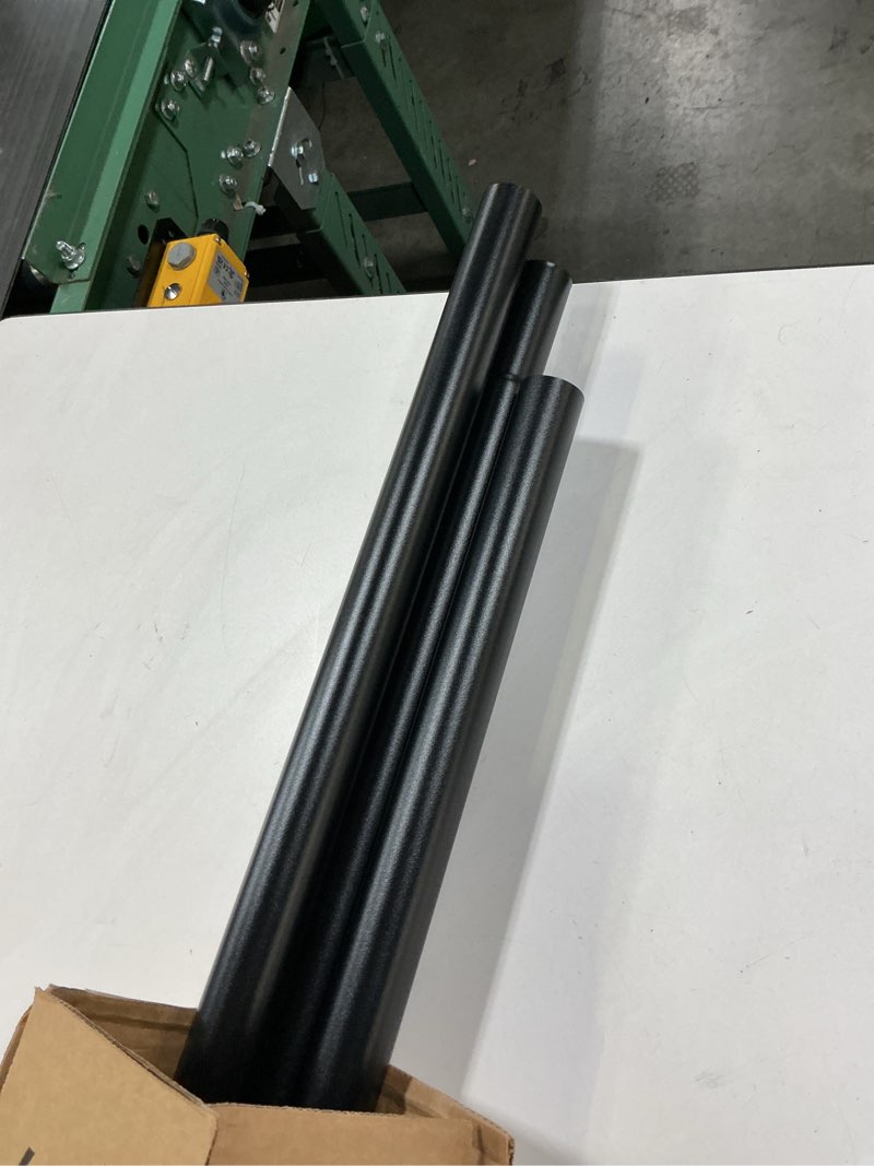 Condition photo showing As Is for Tension Curtain Rod 51-165In(4.25-13.75Ft), Extra Long Outdoor Curtain Rod No Drilling for Window or Bathroom Patio, Adjustable Spring Shower Rod, Easy to Install Never Rust, Rod Diameter 1.26In-Black Black 51''-165''