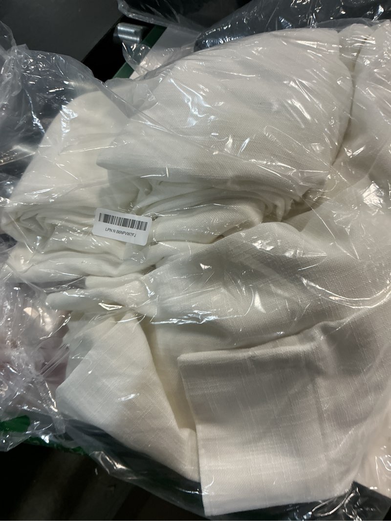 Condition photo showing Good Condition for pinch pleated linen curtains 96 inches long for living room 2 panel set cream ivory light filtering pinch pleat hooks rings back tab neutral boho farmhouse 96 inch curtain drapes for bedroom window natural 40"w x 96"l (pack of 2)