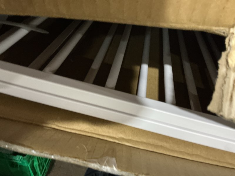 Condition photo showing Good Condition for no bottom bar baby gate for stairs doorways, 29.5-43 in wide dog gates indoor, adjustable child safety gate walk thru, auto close pet gate for kids expandable wall mounted, portable white