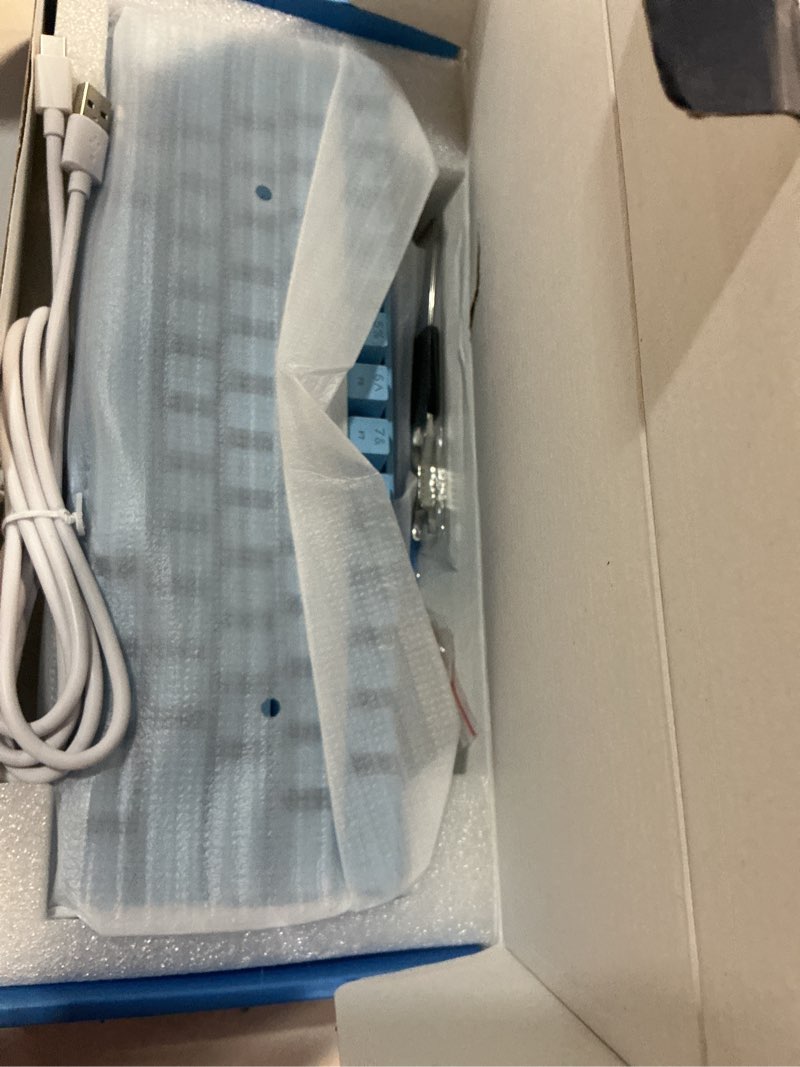 Condition photo showing New/Like New for geeky gk61 60% | hot swappable mechanical gaming keyboard | 61 keys multi color rgb led backlit for pc/mac gamer | ansi us american layout (blue, mechanical speed yellow) hot-swap speed yellow switch blue