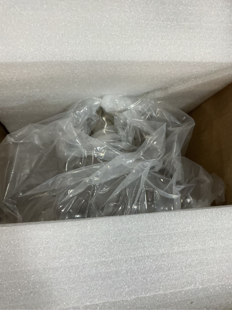 Condition photo showing Good Condition for AUTELO Glass Kitchen Pendant Lights Pendant Light Fixture with Hammered Glass Hanging Light for Kitchen Island Living Room Dinning Room H9164 Brushed Nickel-Hammered Glass