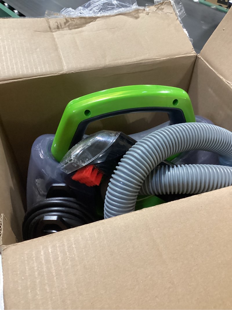 Condition photo showing As Is for BISSELL® Little Green® Max Pet SmartMix Portable Carpet and Upholstery Deep Cleaner, Car/Auto Detailer, with SmartMix Technology, Self-Cleaning Tough Stain Tool and Pet Hair Removal Tool, 38572 Little Green Max Pet SmartMix