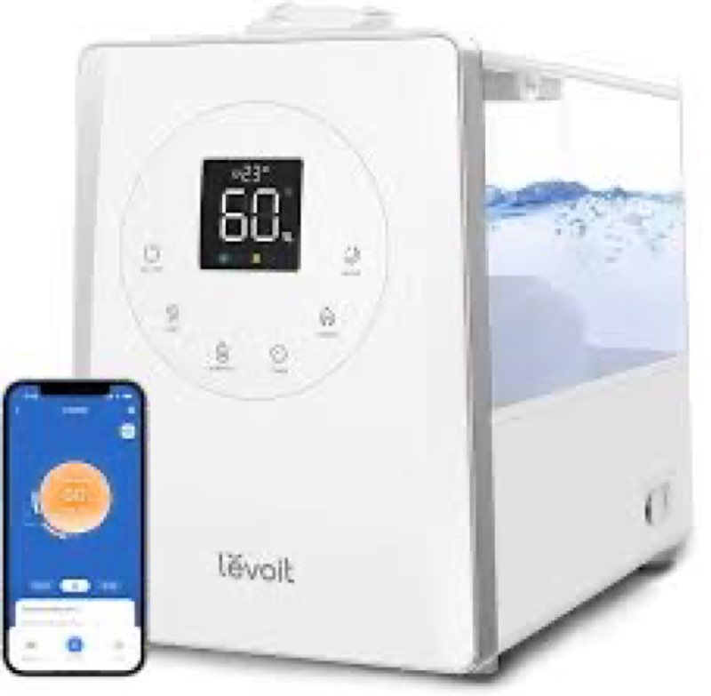 levoit lv600s smart warm and cool mist humidifiers for home bedroom large room, (6l) 753ft² coverage