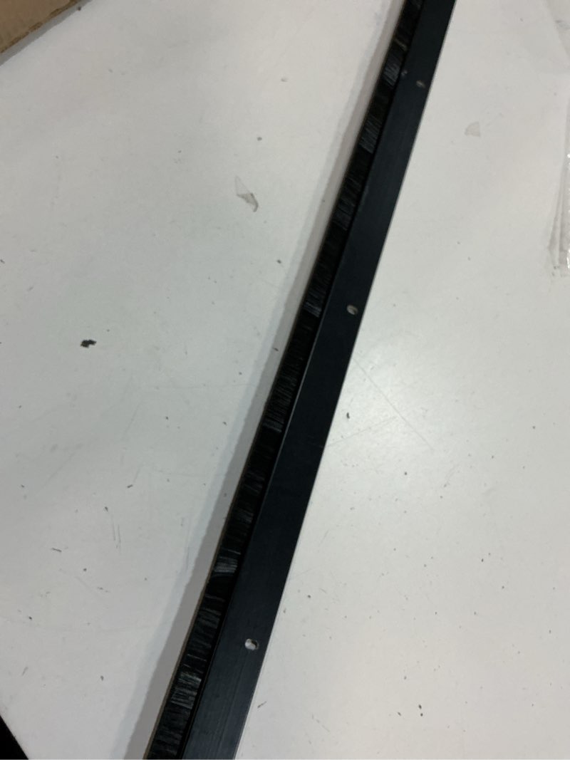Condition photo showing Good Condition for randall manufacturing co., inc | door sweeps – aluminum & brush | brush sweeps for gaps up to 1” | black trim with black brush | 3 feet | fill gaps & keep unwanted debris out