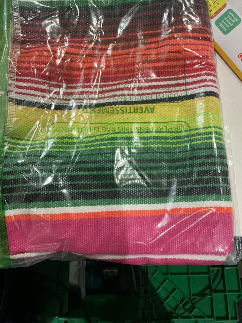Condition photo showing Good Condition for fowecelt mexican serape table runner 14 x 84 inch for mexican party wedding decorations outdoor picnics dining table, fringe cotton table runners pink 84" x 14" (runner)