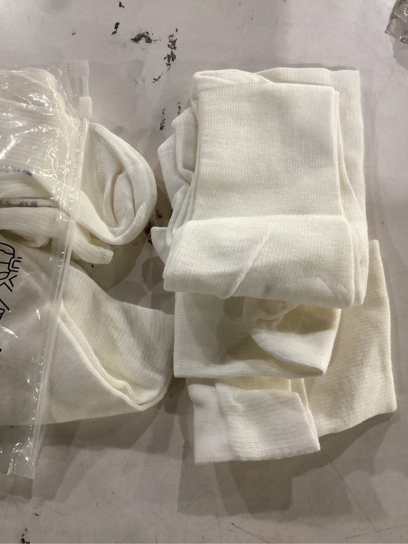 Condition photo showing Good Condition for 5 pairs plus size compression socks for women men 15-20 mmhg wide calf knee high support circulation socks 5p02 white 3x-large-4x-large