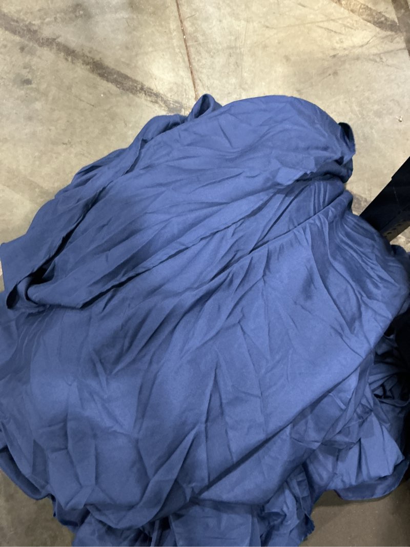 Condition photo showing As Is for brillmax 6 pack navy blue round tablecloths for polyester fabric, floor length drop, water, stain & wrinkle resistant cloth cover for wedding reception banquet dining navy blue6 pack