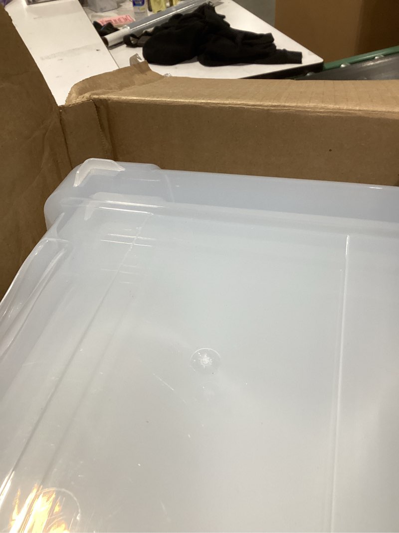 Condition photo showing Good Condition for iris usa 40 qt plastic storage box with lid and latches - 6 pack - bpa-free, see-through organizing solution, durable nestable stackable containers, secure pull handle - clear