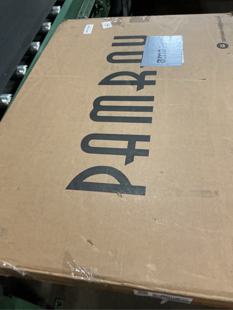 Condition photo showing New/Like New for Pamray Small Rolling Gaming Desk with Led Lights Power Outlets and Storage Pegboard, Small Spaces Compact PC Computer Table White White 32 inch