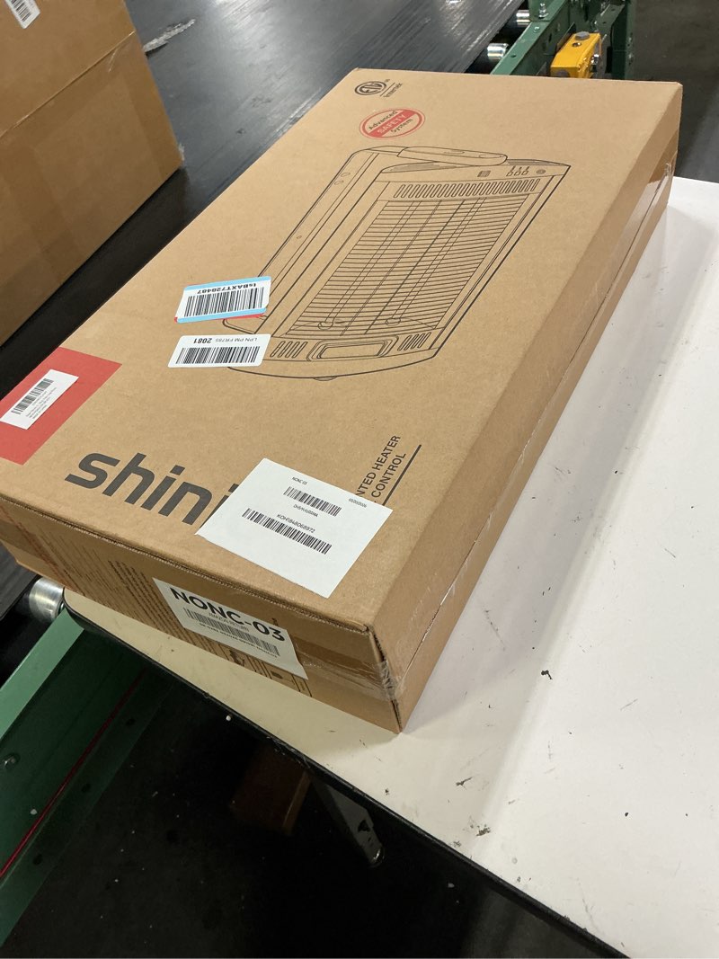 Condition photo showing New/Like New for shinic electric garage heaters with remote control, 1500w/750w ceiling mounted radiant quartz heater with work light, 90° rotation, 5 mode settings, electric heater for garage, shop, patio large room