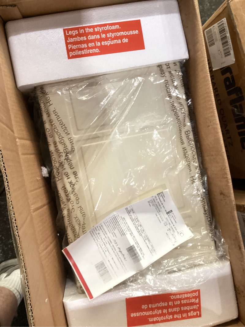 Condition photo showing New/Like New for duraflame electric fireplace stove 1500 watt infrared heater with flickering flame effects - cream