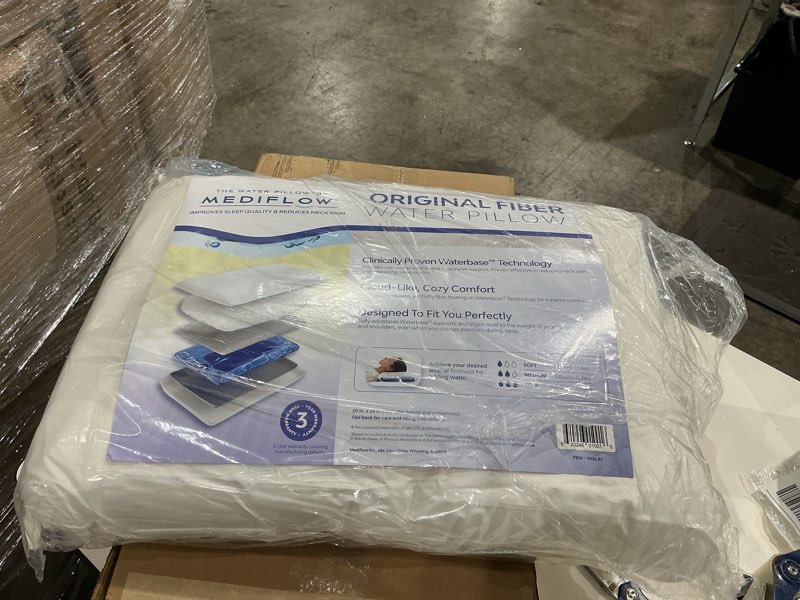 Condition photo showing Good Condition for mediflow fiber water pillow - adjustable pillow for neck pain relief  pillow for side  back  and stomach sleepers  the original inventor of the water pillow  clinically proven bed pillow (single pack)