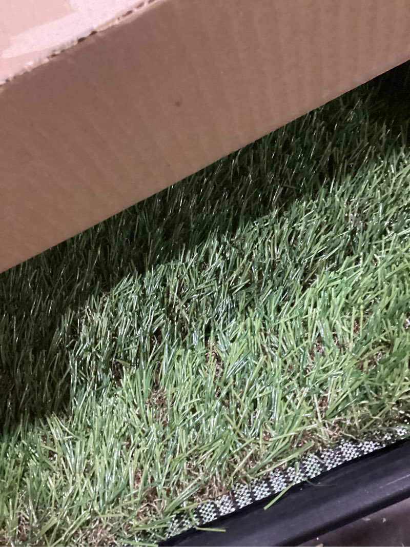 Condition photo showing Good Condition for Ottomanson Artificial Grass Puppy Potty Training Pad with Tray, 15" x 30" Reusable Pee Pad for Small Pets and Dogs A Black Tray/Grass Pet - 15" x 30"