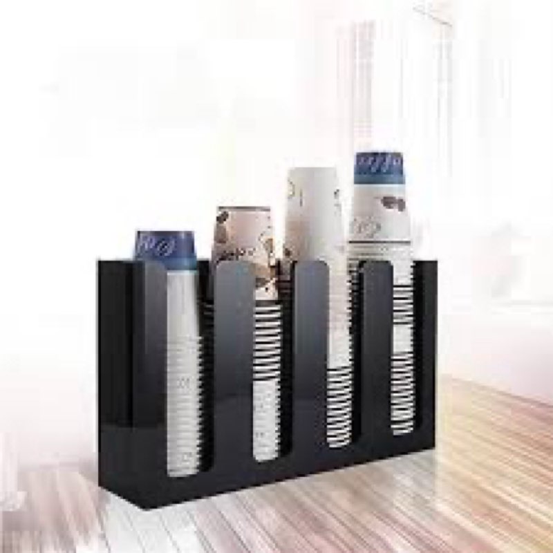 tirifer disposable coffee cup dispenser organizer paper cup lid sleeve holder presentation storage coffee milk tea shop restaurant accessories halloween party supplies, 4 compartments