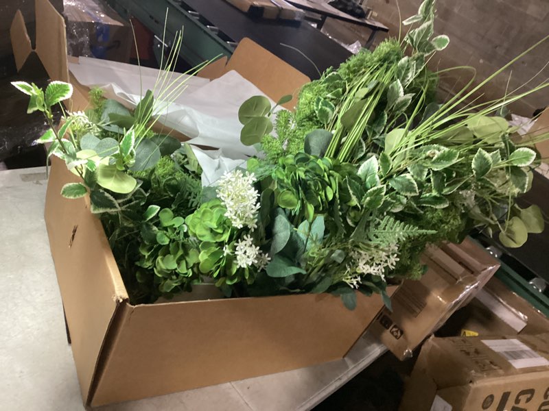 Condition photo showing New/Like New for Artificial Italian Ruscus Greenery Stems, 20 Pack Faux Green Leaf Garland Branches Hanging Greenery Spray for Wedding Bouquet Arch Table Centerpiece Home Decor