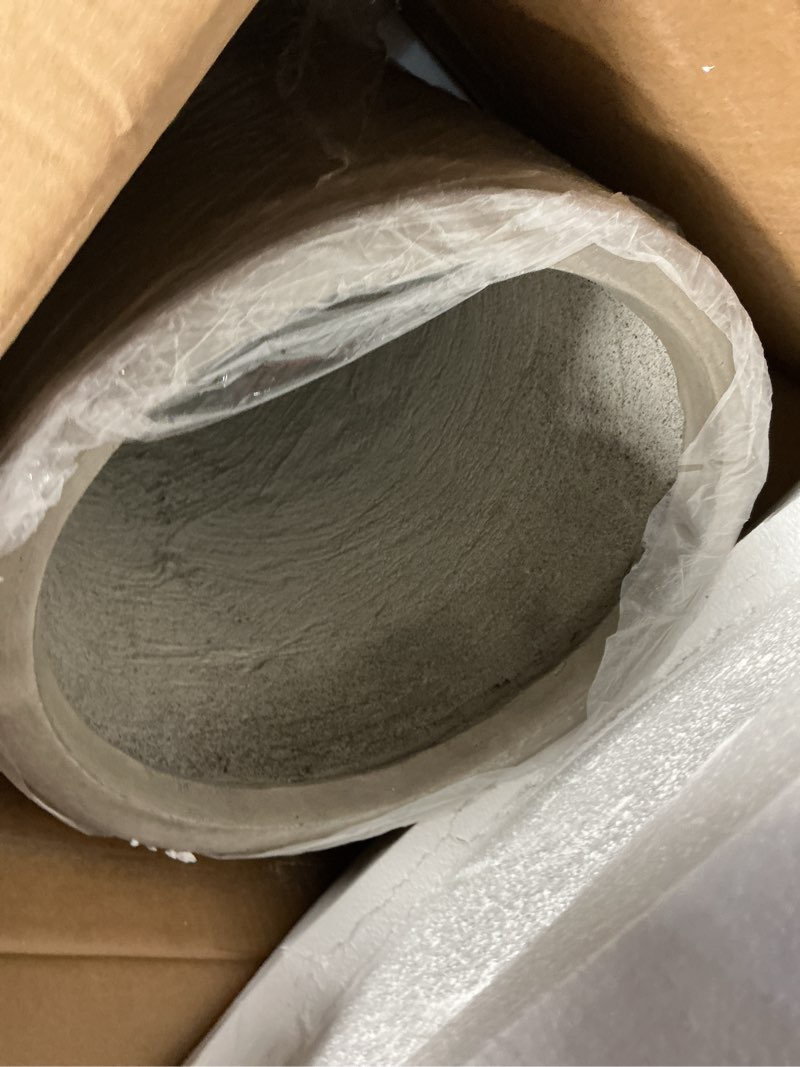Condition photo showing Good Condition for kante 18.1" h tall round concrete planter for outdoor indoor, modern decorative plant pots with drainage hole & rubber plug for home & garden weathered concrete weathered concrete 18.1"h (single planter)