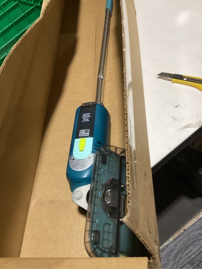 Condition photo showing As Is for shark vacmop reveal new cordless hard floor cleaner, vacuum & spray mop, powerful suction, lightweight, illumination light, includes 4 disposable pads, 12oz pet multi-surface cleaning solution, vm401 new vacmop reveal with 4 pads