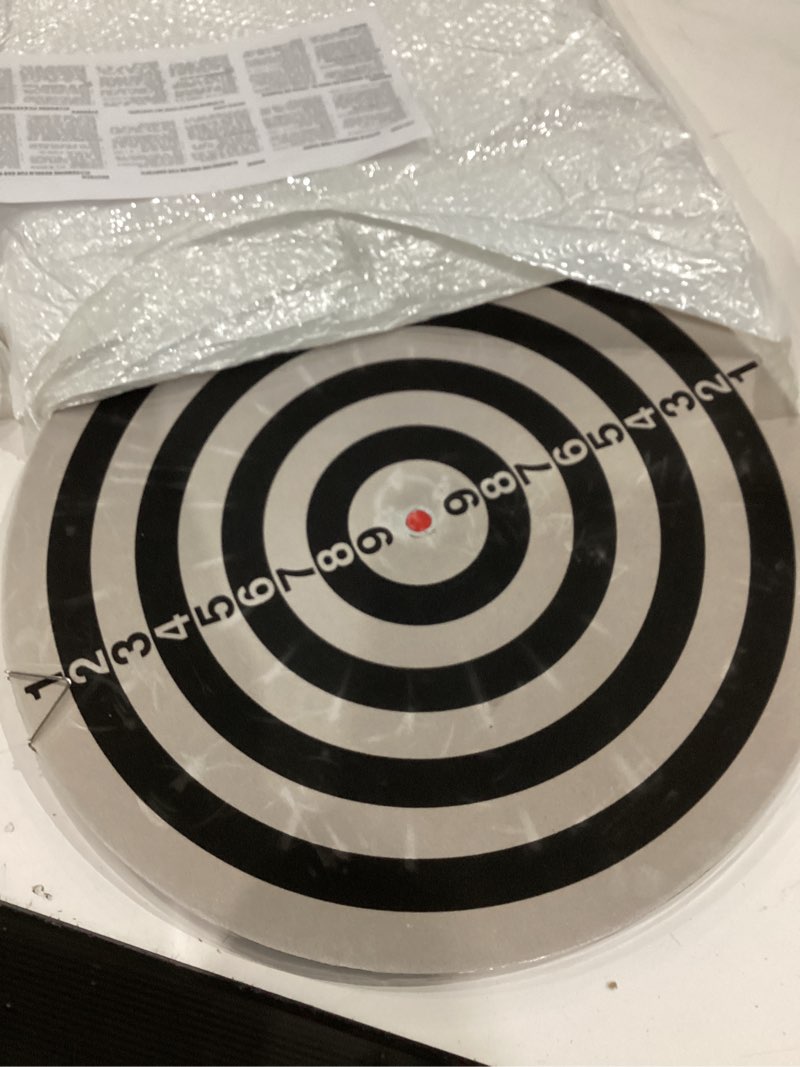 Condition photo showing Good Condition for flocking dart board set,double-sided dart board with 12pcs steel tip darts-lightweight bristle dartboard-multiplayer party games 17"