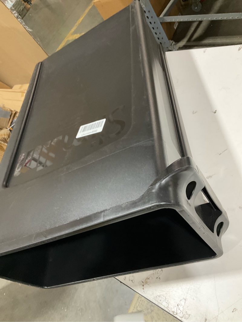 Condition photo showing As Is for rubbermaid commercial products slim jim plastic rectangular trash/garbage can with venting channels, 23 gal, black, for kitchen/office/workspace 23 gal black