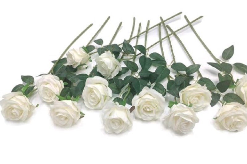Artificial Flowers Roses Silk Flowers Fake Long Stem Artificial Roses for Home Wedding Bathroom Kitchen Decorations
