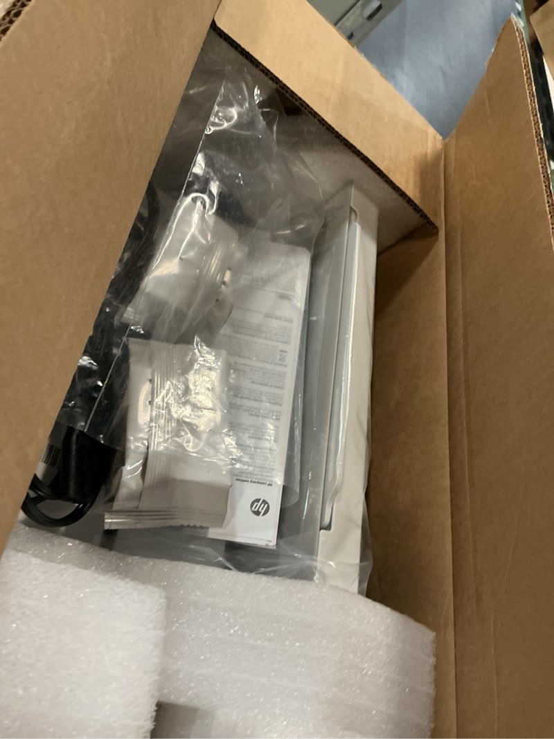 Condition photo showing As Is for hp envy 6458e all-in-one wireless color inkjet printer, print copy scan - 10 ppm, 4800 x 1200 dpi, auto 2-sided printing, 35-sheet adf, dual-band wifi, instant ink ready, white (renewed)