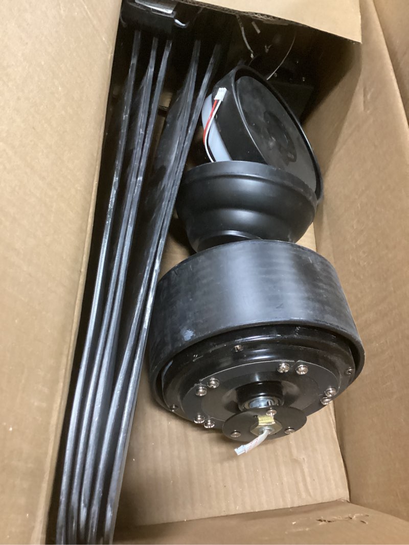 Condition photo showing As Is for 46 inch Ceiling Fans with Lights, Black Ceiling Fan with Remote APP, Dual-Sided Modern/Rustic 6 Blades, Reversible, 3CCT, Flush Mount Low Profile Ceiling Fan with Lights Bedroom Kitchen Indoor 46 inch Black-Flush Mount