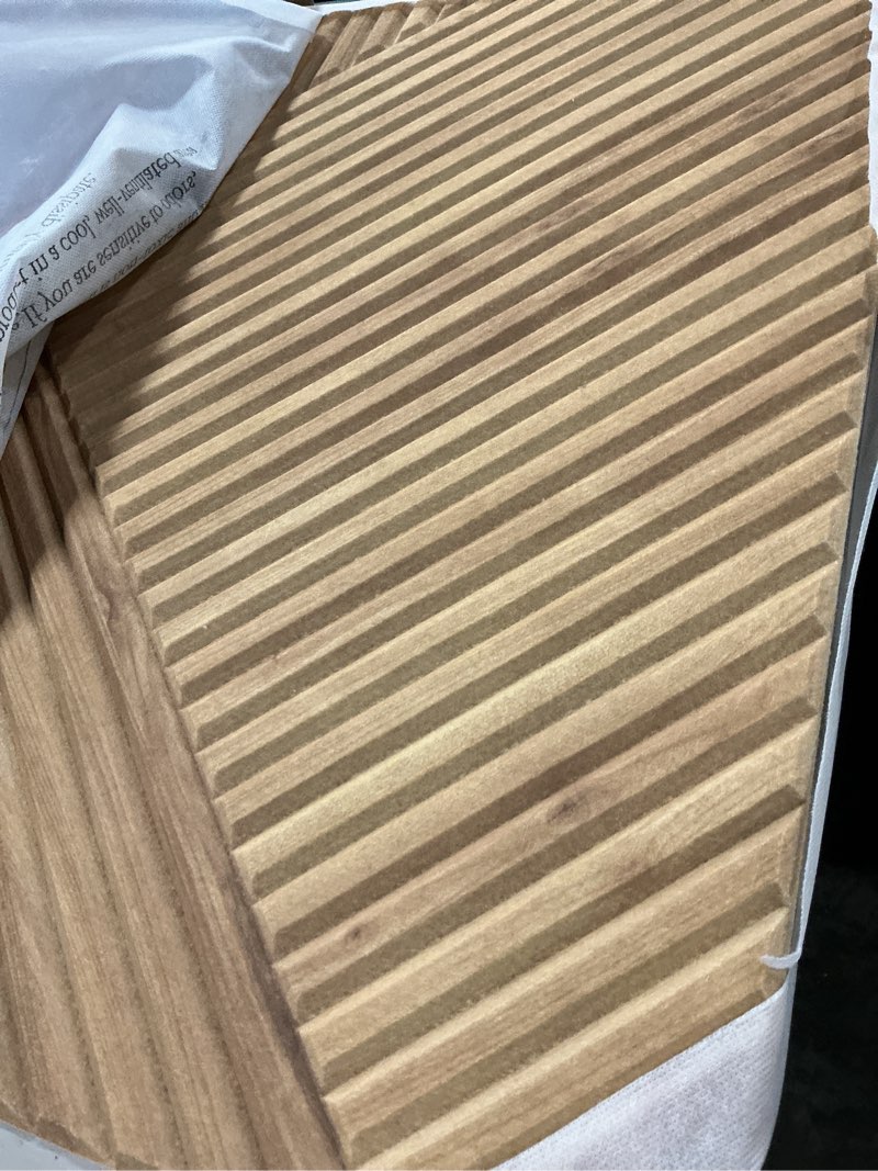 Condition photo showing New/Like New for bubos large acoustic panels,6 pack wood-pattern printing soundproof wall panels, total size 70.8 x 47.2 inches self-adhesive decorative sound absorbing panels for studio, home,light diamond weave