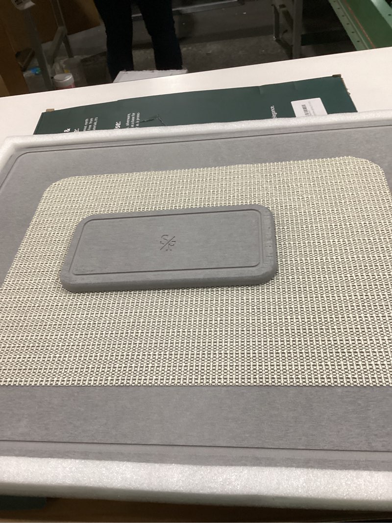 Condition photo showing New/Like New for Large Stone Dish Drying Mat - Double-Sided Stone Drying Mat for Kitchen Counter - 3-Pcs Gift Set (Light Grey, 20" x 16") Light Grey 19.7" x 15.8"