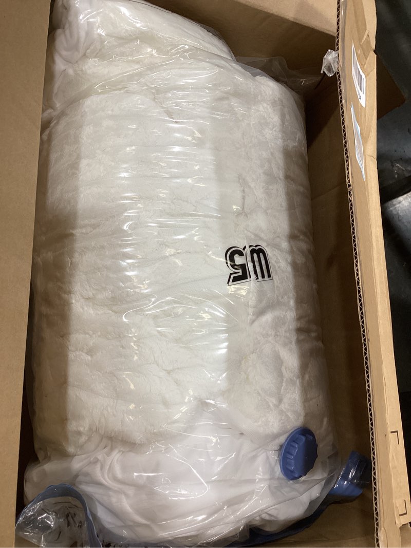 Condition photo showing Good Condition for novilla queen flannel mattress topper, ultra soft faux fur mattress pad with deep pocket, quilted thickened warm bed topper for winter, fits 8-21" mattress, machine washable, white white queen