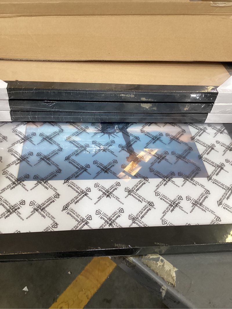Condition photo showing New/Like New for seseat picture frames 16x20, black poster frame for wall, dispaly pictures 11x14 with mat or 16x20 without mat, pack of 4 black 16x20