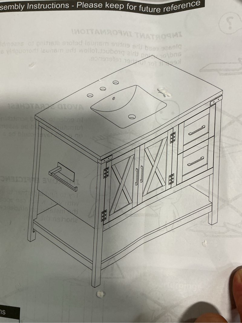 (incomplete 1 of 2 box)  only Cabinet bathroom white 