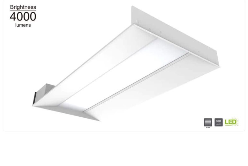 2 ft. x 4 ft. White Selectable CCT Integrated LED Center Basket Troffer Light Fixture at 4000 Lumens, 3500-4000K