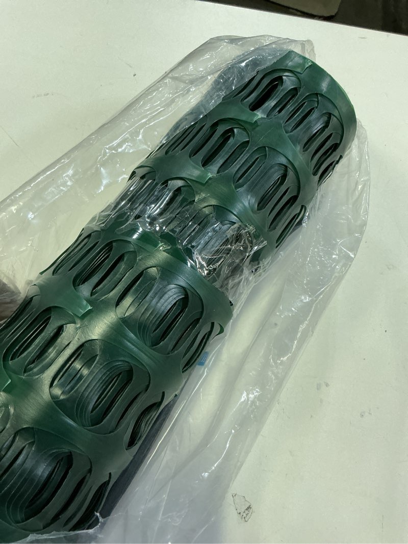 Condition photo showing Good Condition for DOEWORKS Safety Fence, 4 x 100 FT Green Plastic Mesh Fence Roll Barrier Netting for Construction Fencing Animal Fencing Garden Fencing and Event Fencing