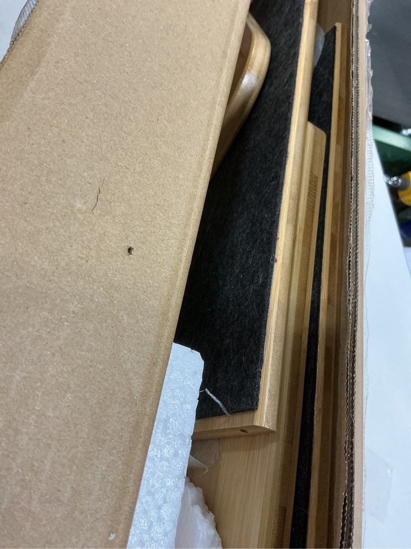 Condition photo showing Good Condition for Dog Steps for Bed,Extra Wide Dog Stairs for Large Dogs?2-Step Bamboo Pet Ramp for Large Senior/Older Dogs or Pet Up to 160 Pounds Get to Couch Or High Bed (H:16 inch)