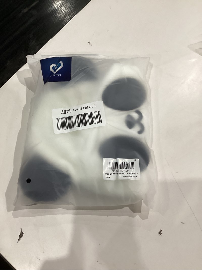 Condition photo showing New/Like New for Ski Helmet Cover, Suitable for Helmets of Ski, Snowboard, Skateboard - Fun Funny Gifts for Kids & Adults white