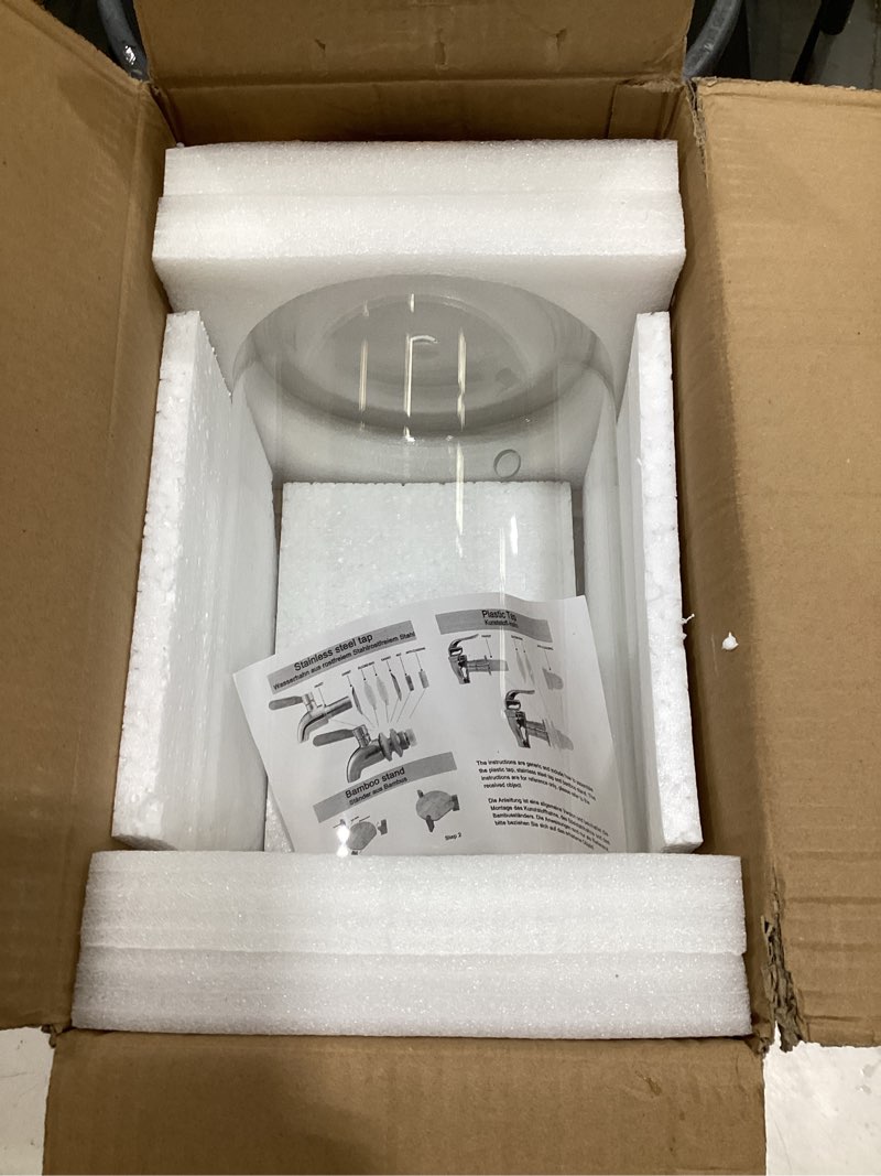 Condition photo showing Good Condition for beverage dispenser, 2.1 gallon glass drink dispenser with stand, glass water dispenser with spigot, large drink dispensers for parties,bars,restaurants, 8l 2.1 gallon 8l
